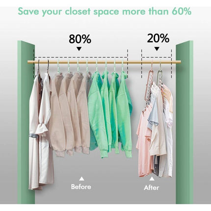 12 pcs Magic Hangers, Premium Quality Foldable Hangers, Multi-Function Space Saving Hangers, For Storing And Drying.