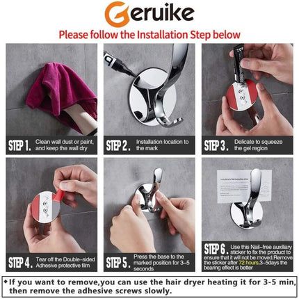 Coat Hook Wall Mounted Towel Hook Polished Stainless Steel Coat RObe Kitchen Tea Towel Hanger Without DAmaging The Wall.