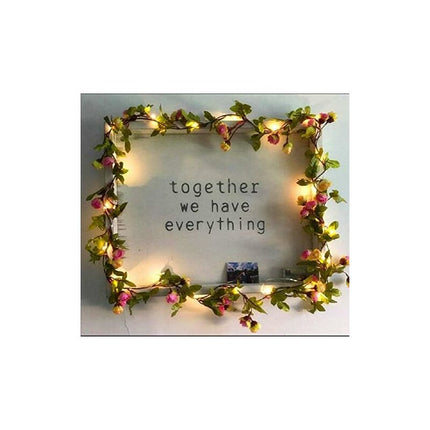 2 Meter 20 LED Flower Leaf String Lights Battery Operated Copper LED Fairy Lights For Wedding Party Event Decoration.