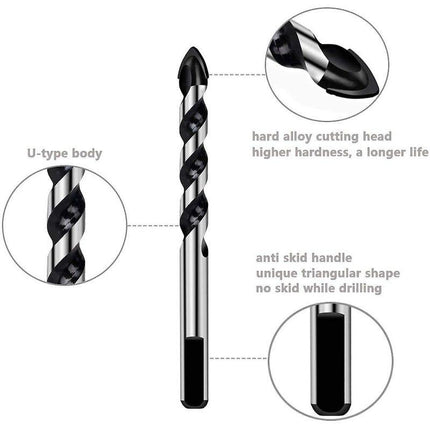 7 pcs Drill Bit Set For Tile, Glass, Concrete, Stone, Brick, Tiles, Ceramic And Mirrors(3Mm 4Mm 5Mm 6Mm 8Mm 10Mm 12Mm).