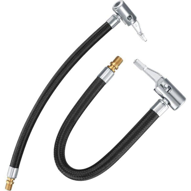 2 Tire Inflator Pump Hose, 35Cm Valve Inflator Tube Bicycle Hose, Car Tire Adapter, Car Air Rubber, Black, One Size.
