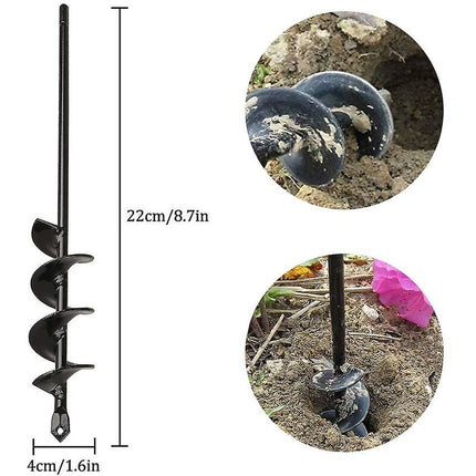 Garden Auger, Spiral Drill Gardening Tool For Planting Trees/Shrubs/Twist Drill/Planting Auger - 4×22Cm.