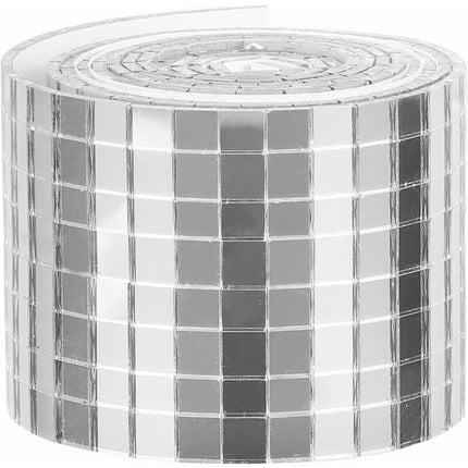 ROll Self Adhesive Glass Mini Square Silver Mirror Mosaic Tiles Sticker Mosaic Tiles Mirror Wall Sticker For Diy Crafts.