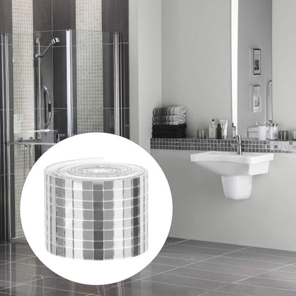 ROll Self Adhesive Glass Mini Square Silver Mirror Mosaic Tiles Sticker Mosaic Tiles Mirror Wall Sticker For Diy Crafts.