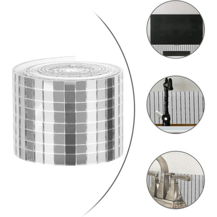 ROll Self Adhesive Glass Mini Square Silver Mirror Mosaic Tiles Sticker Mosaic Tiles Mirror Wall Sticker For Diy Crafts.