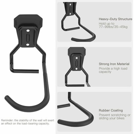 4 Pack Bike Hooks, Iron Hanger Holders, Heavy Duty L-Shaped Storage Wall Mount, Practical Vertical Bicycle Rack For.