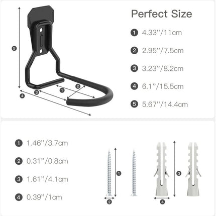 4 Pack Bike Hooks, Iron Hanger Holders, Heavy Duty L-Shaped Storage Wall Mount, Practical Vertical Bicycle Rack For.
