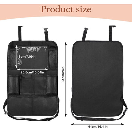 Car Organizer For Kids, Storage With 10 Pockets, Seat Protector For 9.7'' & 10.5'' Ipad Tablet, Organizer For Bottles.