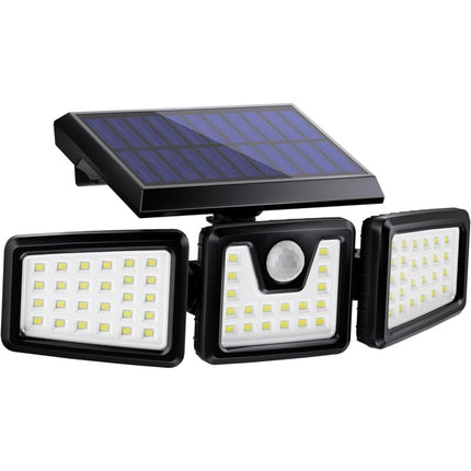 3-Head Solar Spotlight With Motion Detector.