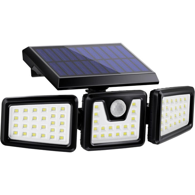 3-Head Solar Spotlight With Motion Detector.