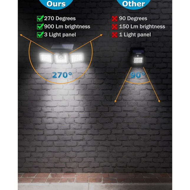 3-Head Solar Spotlight With Motion Detector.