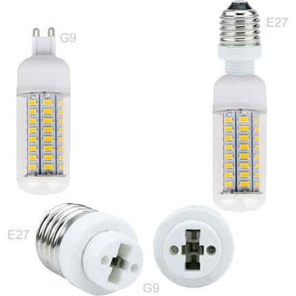 4X Lamp Socket Adapter E27 To G9 In White - 4 pcs Set Reformatting Converters For Lamp Sockets For Incandescent, LED,.
