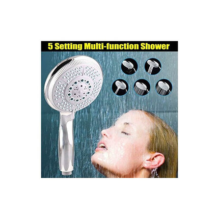 High Pressure Shower Head With 5 Adjustable Powerful Spray Modes, Universal Replacement Shower Head For Bathtub, 1/2".