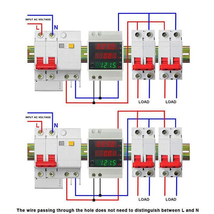 Din Rail Electricity Meter Single Phase Energy Meter Digital Voltmeter Ammeter Ac 80-300V 100A Wattmeter 1 Phase Power.