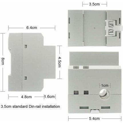 Din Rail Electricity Meter Single Phase Energy Meter Digital Voltmeter Ammeter Ac 80-300V 100A Wattmeter 1 Phase Power.