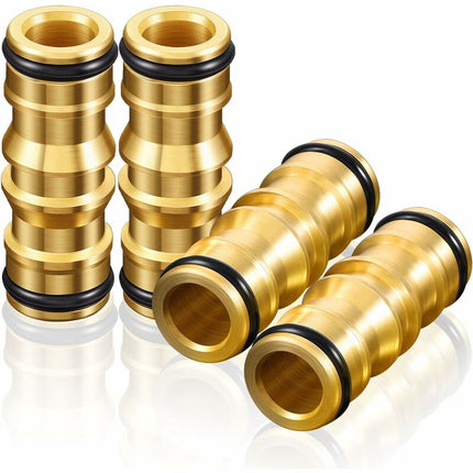 Garden Hose Connectors Double Male Hose Connectors Brass Hose Fittings For Garden Hose Faucet (4 Sets).