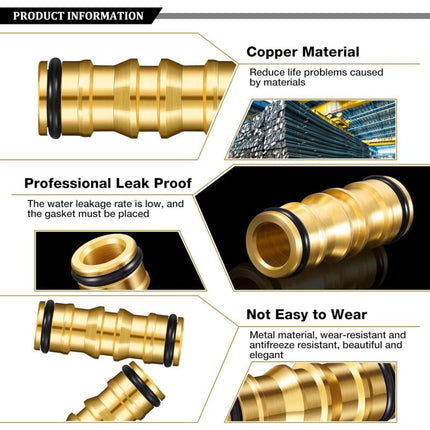 Garden Hose Connectors Double Male Hose Connectors Brass Hose Fittings For Garden Hose Faucet (4 Sets).