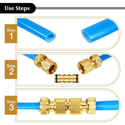 Garden Hose Connectors Double Male Hose Connectors Brass Hose Fittings For Garden Hose Faucet (4 Sets).