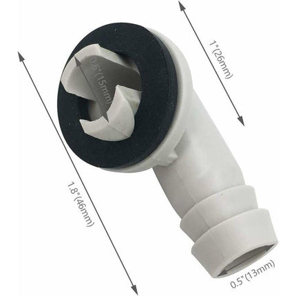 Air Conditioner Drain Hose Connector Elbow Fitting With Rubber Ring For Split Units And Window Units Ac 3/5 Inch (15Mm).