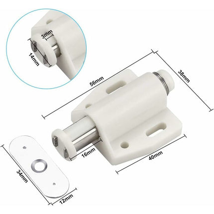 6 pcs Magnetic Push Catch Plastic Magnetic Catch Soft Close Magnetic Catch For Door Cabinet Drawer Sliding Cupboard.