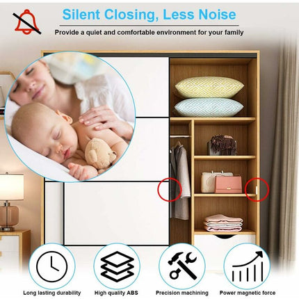 6 pcs Magnetic Push Catch Plastic Magnetic Catch Soft Close Magnetic Catch For Door Cabinet Drawer Sliding Cupboard.