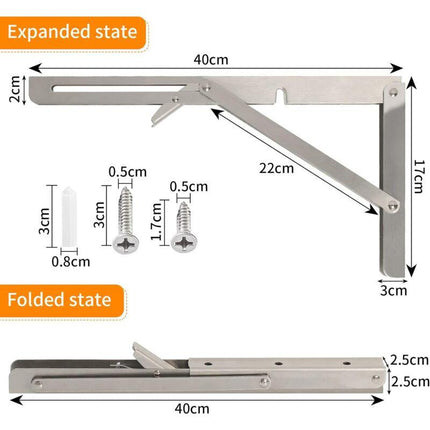400Mm Folding Wall Shelf, 304 Stainless Steel Folding Bracket For Workbench, Folding Bracket Support, Wall Shelf.