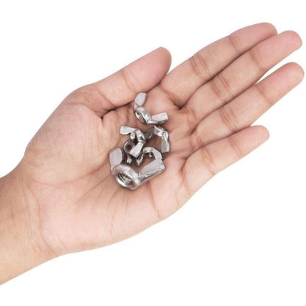 Wing Nut Assortment (100 Pieces) - Sizes M3, M4, M5, M6, M8 And M10 - 304 Stainless Steel Fastener Screws - Silver Wing.