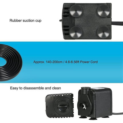 Submersible Water Pump, 600L/H 8W Water Pump, For Aquarium Tabletop Fountains, Pond Water Gardens And Hydroponic.