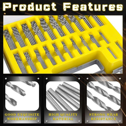 150 pcs Twist Drill Bits High Speed Steel Titanium Micro Drill Bit Set Tool 0.4Mm-3.2Mm For Wood, Metal, Plastic,.