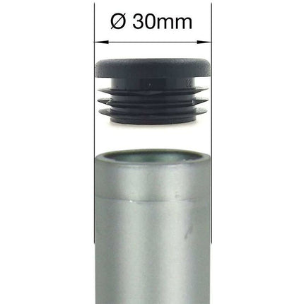 16 Pieces - ROund Ribbed End Caps For Tubular Furniture Legs, Tables & Chairs (30Mm) By [Energy Class A].