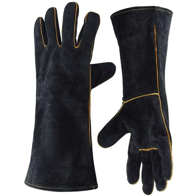 Leather Welding Gloves 932°F High Temperature Work Gloves For Welding Bbq Kitchen Baking Oven Gardening.
