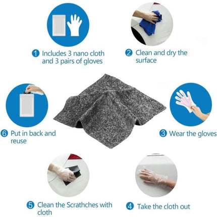 Car Scratch Remover Cloth 6 Pieces Car Scratch Repair Cloth Nano Sparkle Cloth For Repairing Lightly Scratched Paint,.