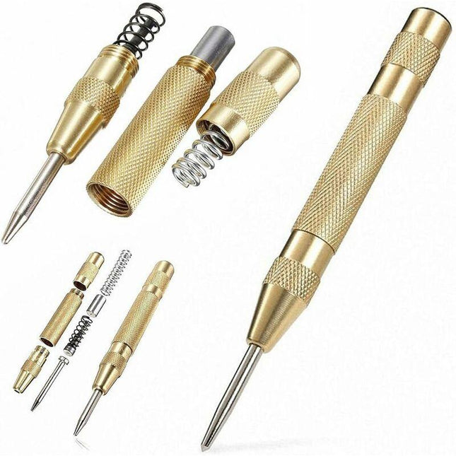 5" Automatic Center Punch Stainless Steel With Adjustable Stroke, Determines Drilling Position For Steel, Wood, Plastic.