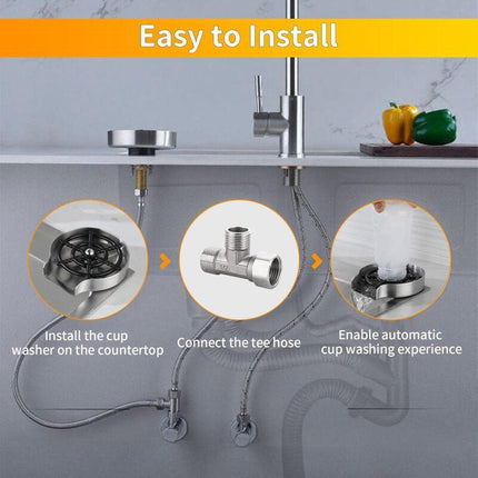 Glass Rinser, Stainless Steel Glass Rinser, Glass Rinser For Kitchen Sink, Glass Rinser For Kitchen Sink Bar Cup.