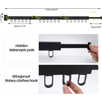 3 Tier Extendable Wall Mounted Clothes Drying Rack For Balcony And Bathroom Black Foldable Wall Mounted.