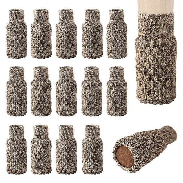 16 pcs Non-Slip Chair Leg Socks, Chair Leg Caps, Knitted Chair Leg Protectors For Floor Scratches And Reduce Noise.