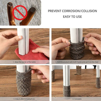 16 pcs Non-Slip Chair Leg Socks, Chair Leg Caps, Knitted Chair Leg Protectors For Floor Scratches And Reduce Noise.