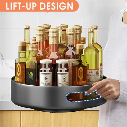 Turntable,Metal Steel ROtating Shelf Lazy Susan Kitchen Cupboard For Kitchen Storage,Cupboard Storage,25.4Cm,Black.
