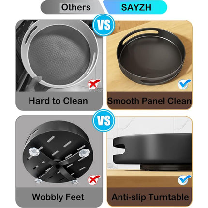 Turntable,Metal Steel ROtating Shelf Lazy Susan Kitchen Cupboard For Kitchen Storage,Cupboard Storage,25.4Cm,Black.