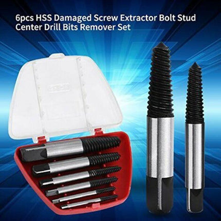 6 pcs Steel Broken Screw Extractors, Studs, DAmaged Broken Bolts 4Mm-22Mm.