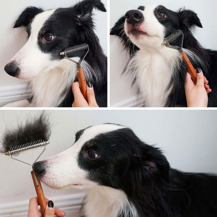 Coat King Brush For Dogs And Cats, Pet Grooming Comb Dematting Rake Significantly Reduces Shedding.