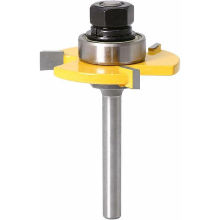 6Mm Shank Matched Tongue And Groove ROuter Bit Set 3 Teeth T Shape Wood Cutter Cutting Woodworking Tool (6Mm).