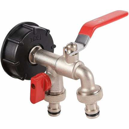 Ibc S60X6 Water Tank Adapter Coarse Thread With Hose Connector Stainless Steel Valve Spout Fittings (1/2" Internal.