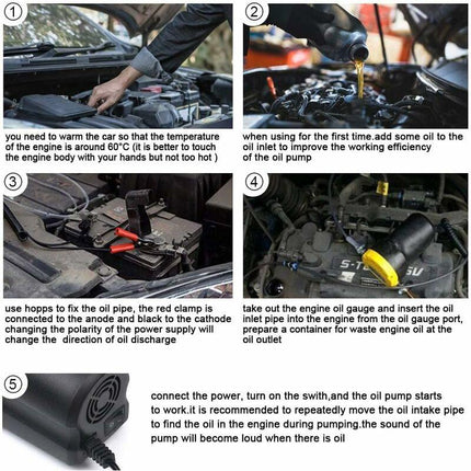 Diesel Oil Pump, Electric Oil Change Pump Diesel Oil Extractor Suction 12V 60W For Car Fluid Extractor Diesel Change,.