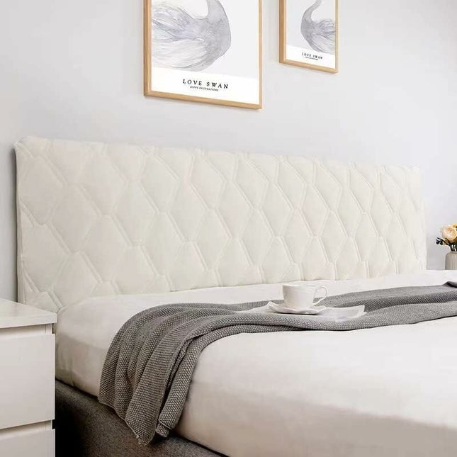 Headboard Cover 160, Headboard Cover Protector With Stretch Side, Dustproof Washable Headboard Cover (Color : Beige,.