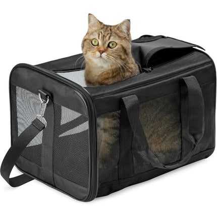 Cat Carrier Bag/Dog Carrier Bag For Cats, Small Dogs, Kittens Or Puppies, Soft And Foldable With Wool Mat For Travel By.