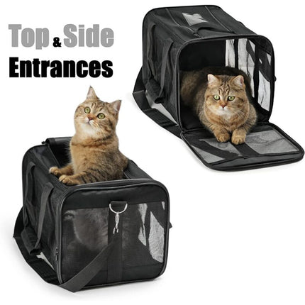 Cat Carrier Bag/Dog Carrier Bag For Cats, Small Dogs, Kittens Or Puppies, Soft And Foldable With Wool Mat For Travel By.