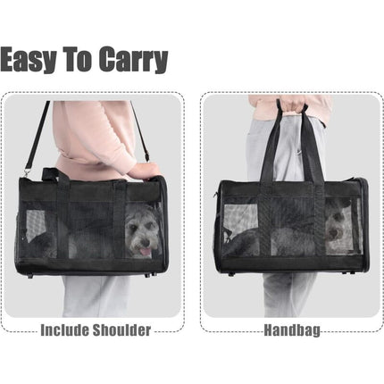 Cat Carrier Bag/Dog Carrier Bag For Cats, Small Dogs, Kittens Or Puppies, Soft And Foldable With Wool Mat For Travel By.