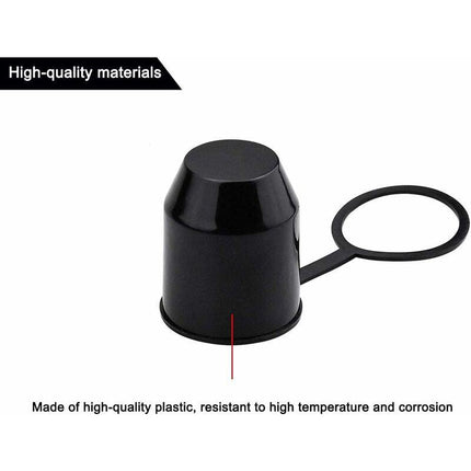 3 pcs Set Protective Caps For Trailer Hitch. Plastic - With Safety Ring - Weatherproof And Car Wash Resistant..