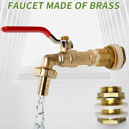 1000L Tank Faucet, Rainwater Harvesting Faucet Tank Adapter 1/2" (13Mm) Faucet, Ibc Drain Tank Adapter For Faucet,.